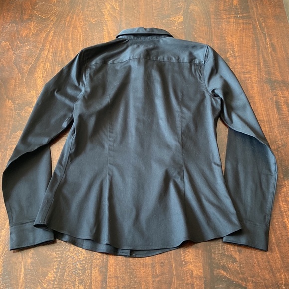 BANANA Republic Long Sleeve Non-Iron Fitted Sateen Shirt Black Size 10 - Picture 6 of 14
